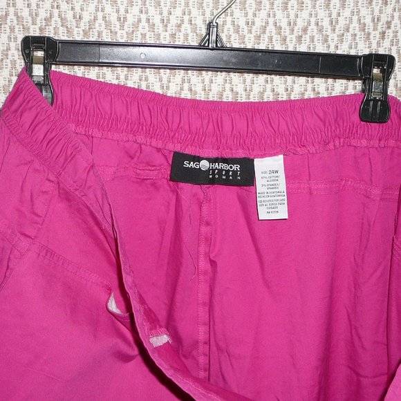 NWT Sag Harbor Capri Cropped Pants Pink Plus size 3X, 24W with Pockets - Picture 4 of 10
